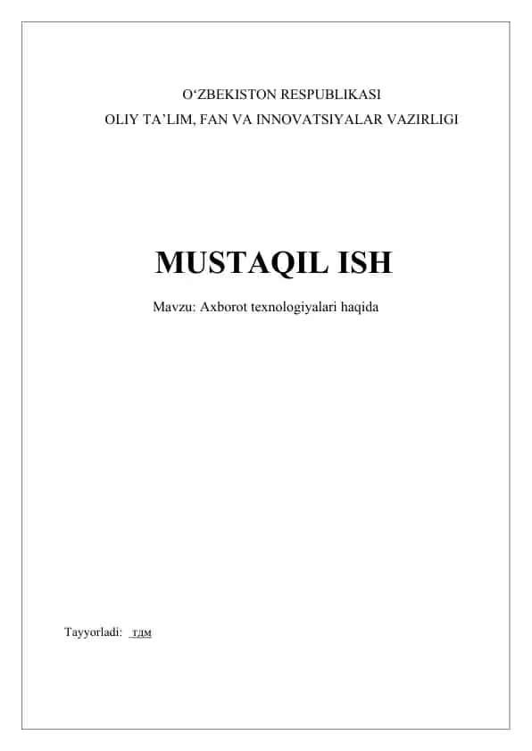 Axborot texnologiyalari