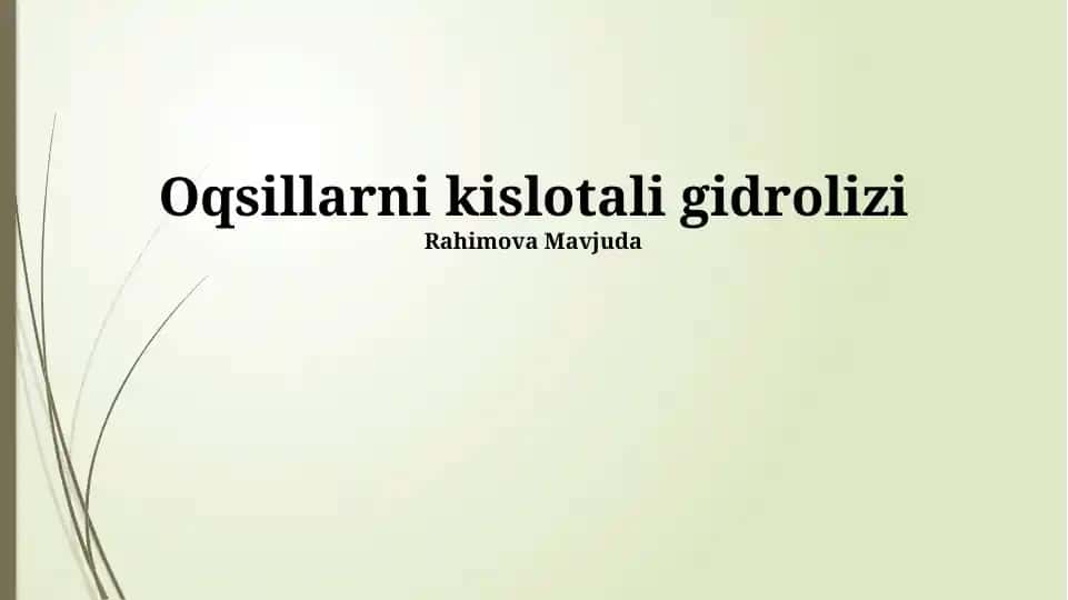 Oqsillarni kislotali gidrolizi