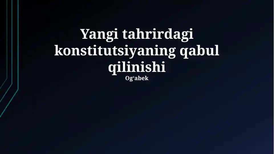 Konstitutsiyaning Yangi Tahriri
