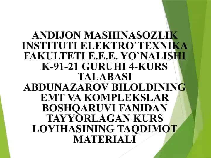 Chastota o‘zgartgichi – asinxron mator tizimi