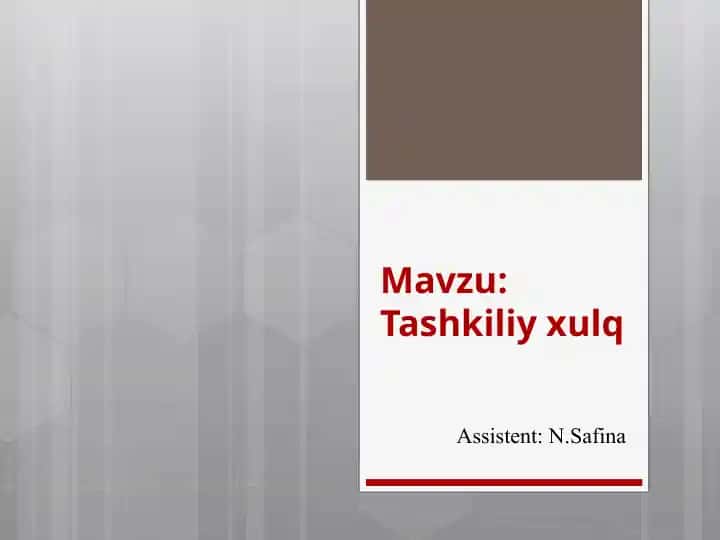 Tashkiliy xulq
