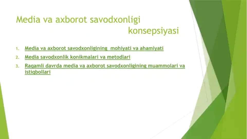 Mediava axborot savodxonligi konsepsiyasi