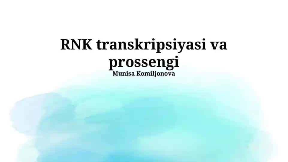 RNK transkripsiyasi va prossessingi