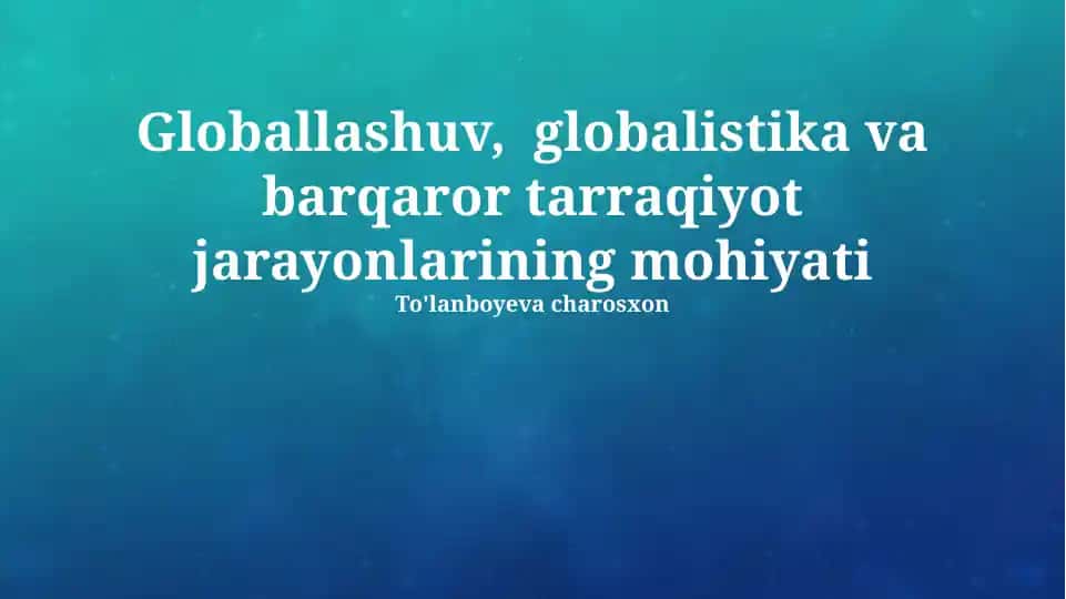 Globalizatsiya