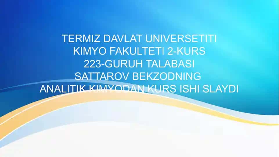 Fe(III) ionini sulfasolitsil bilan spektrofotometrik usulda aniqlash