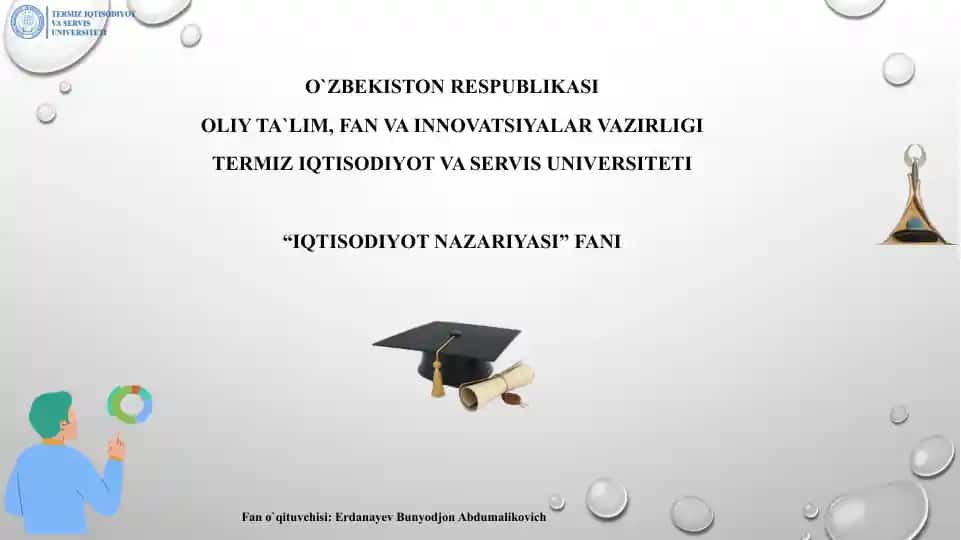 IQTISODIYOT NAZARIYASI