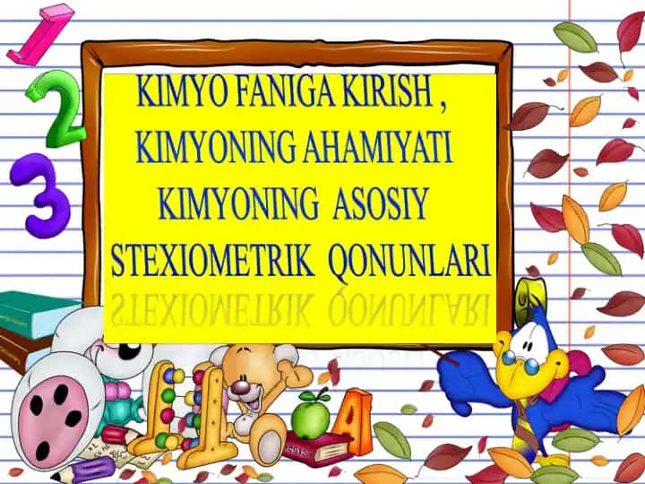 Kimyo faniga kirish