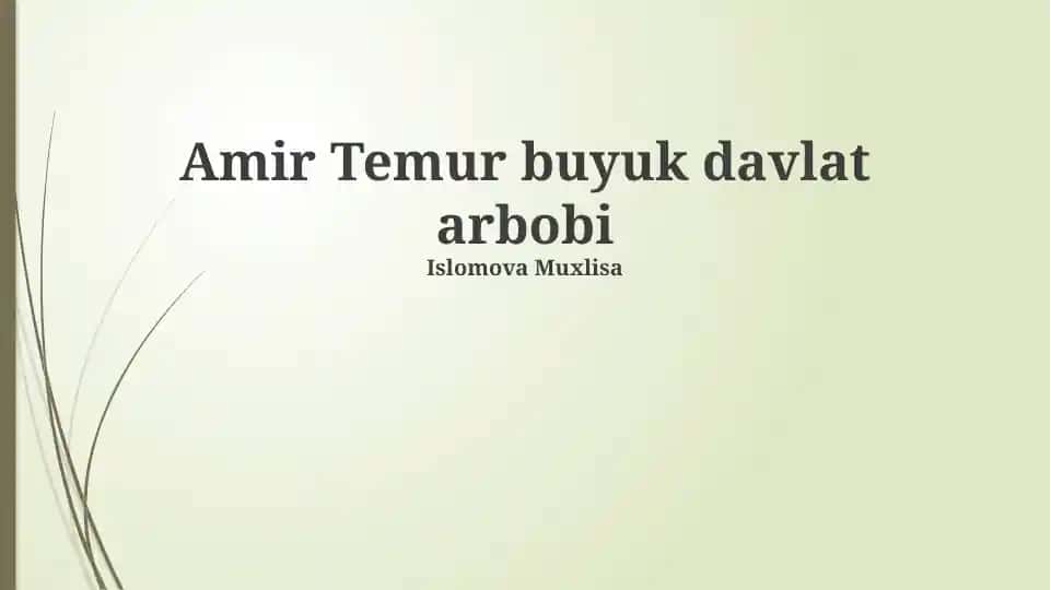 Temur buyuk davlat arbobi