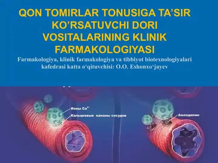 Qon tomirlar tonusiga ta’sir ko’rsatuvchi dori vositalarining klinik farmakologiyasi