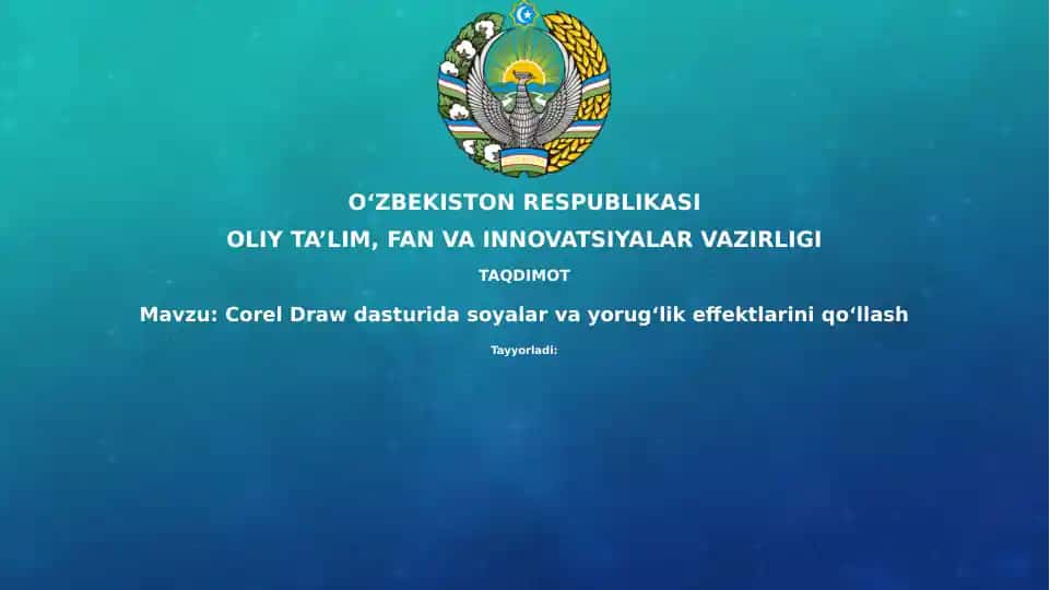 Corel Drawdasturida soyalar va yorug'lik effektlarini qo'llash