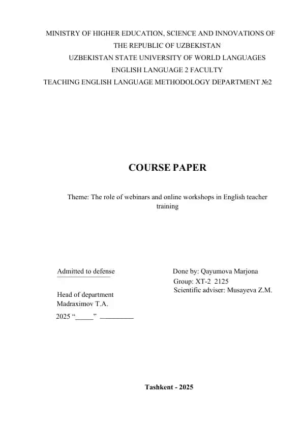 The role of webinars and online workshops in English teacher training