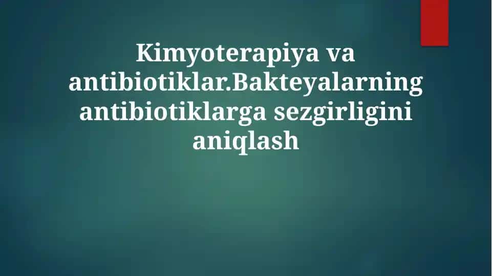 Kimyoterapiya va antibiotiklar