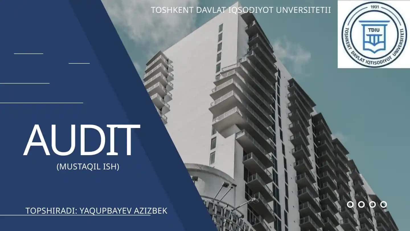 Auditning Rejalashtirilgan Ko’lami va Vaqti