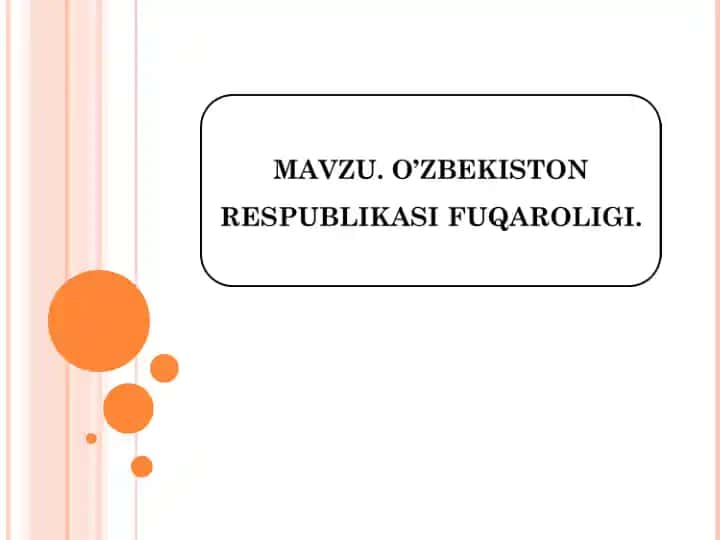 O'zbekiston Respublikasi Fuqaroligi