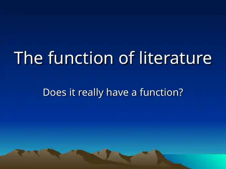 The function of literature