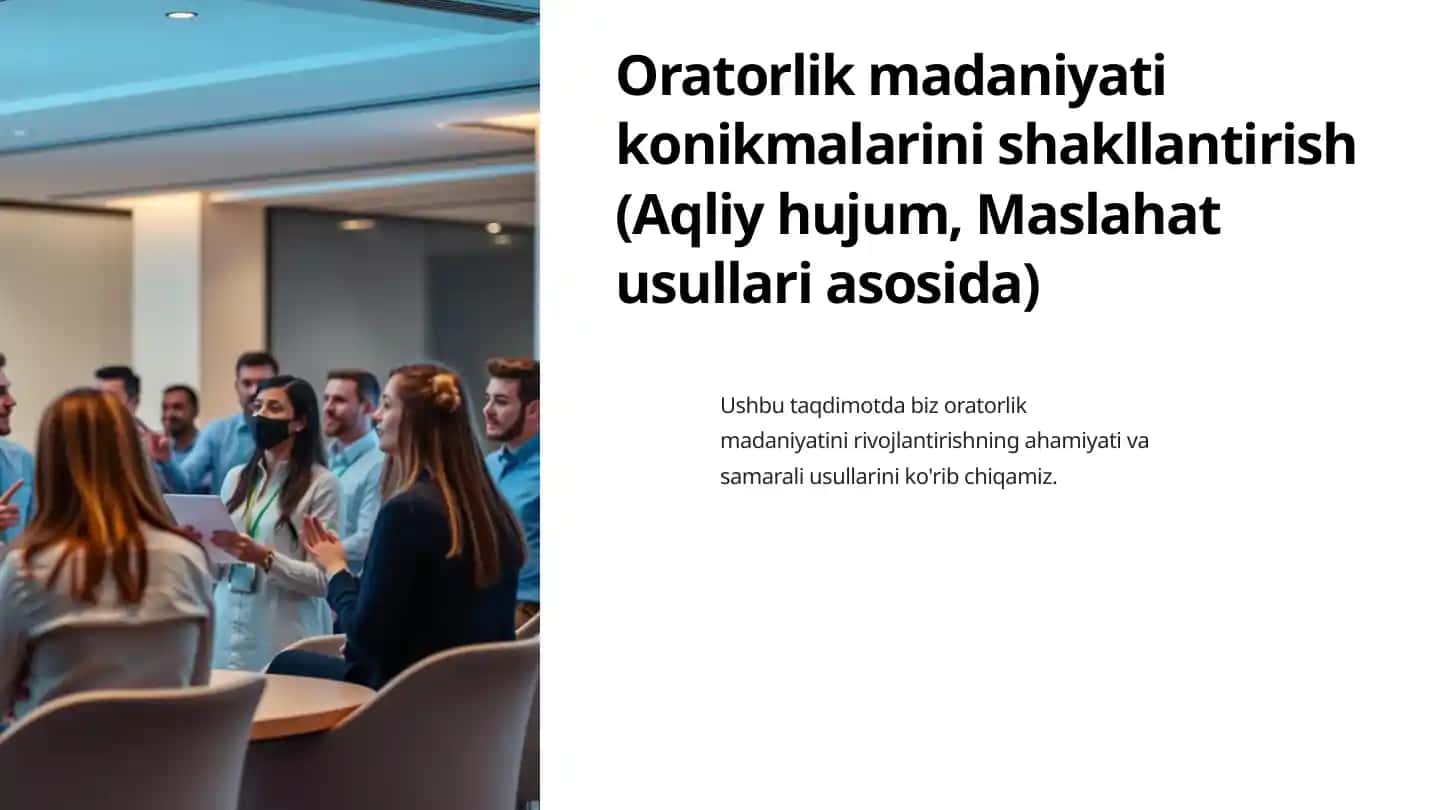 Oratorlik Madaniyatining Ahamiyati