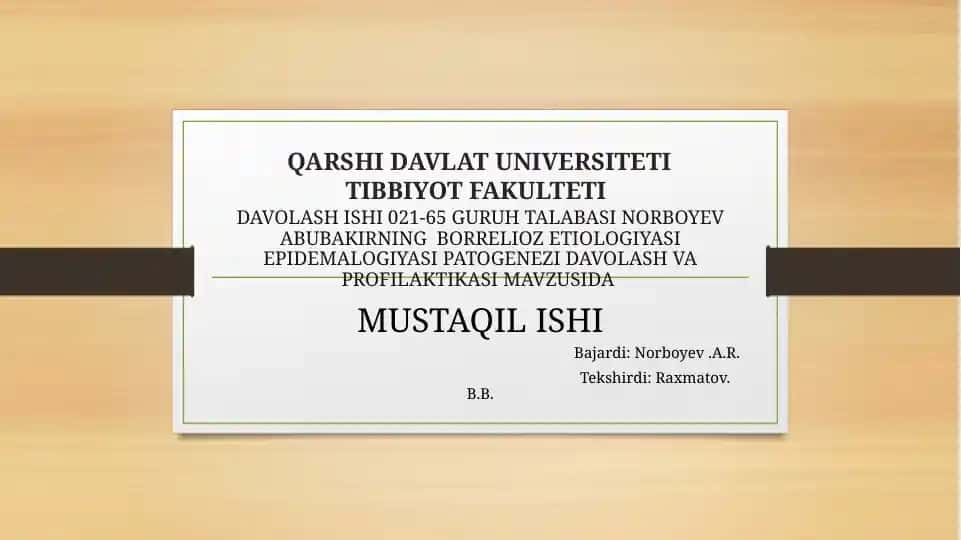 Borrelioz etiologiyasi