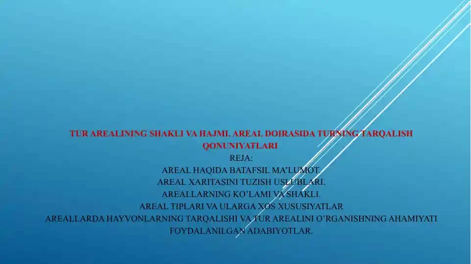 Areal Turlariga Kirish