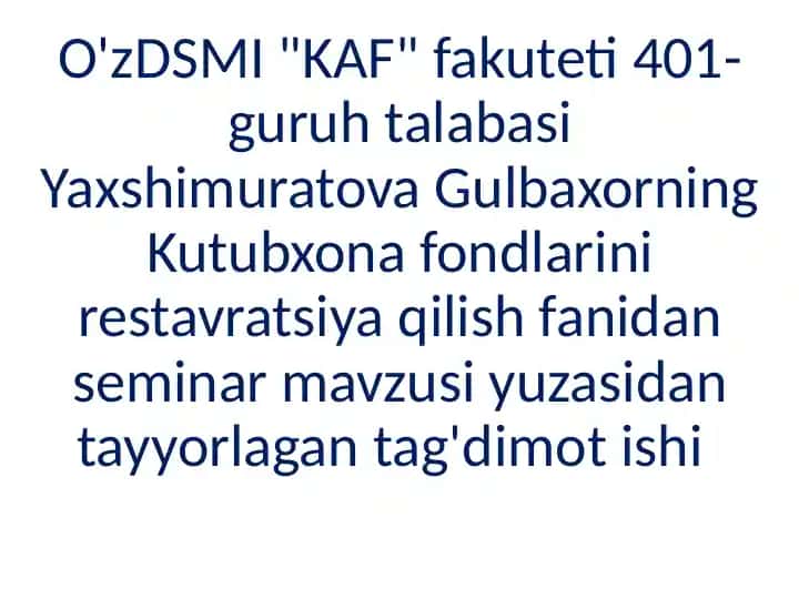 Kutubxona fondini saqlashning biologik tadqiqotlari