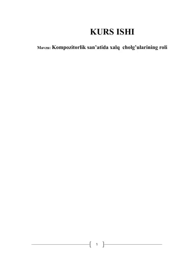 Kompozitorlik san’atida xalq cholg’ularining roli