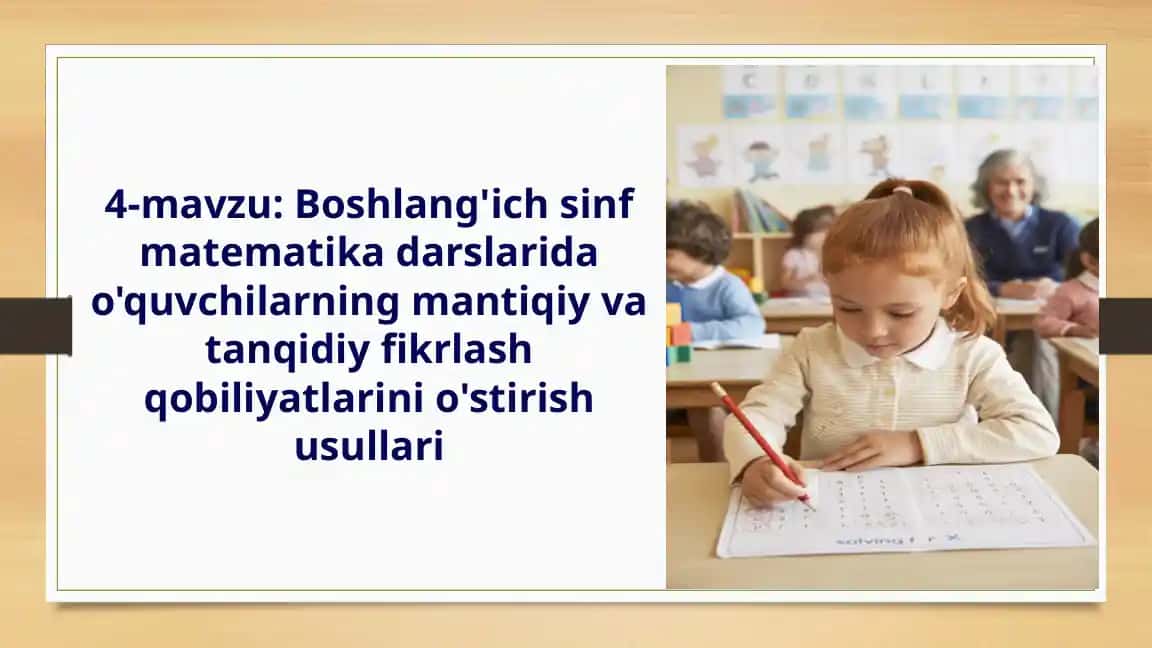 Boshlang'ich sinf matematika darslari