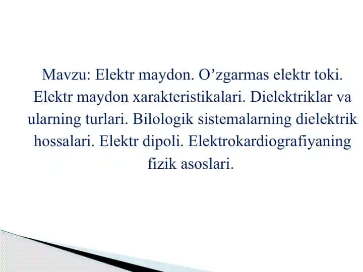 Elektr maydon va dielektriklar