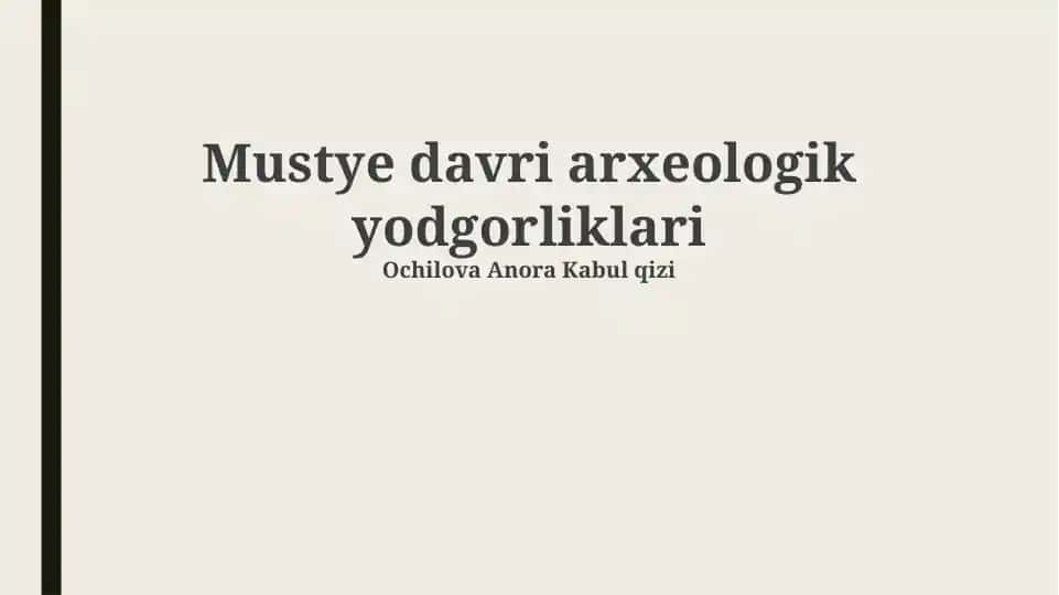 Mustye davri arxeologik yodgorliklari