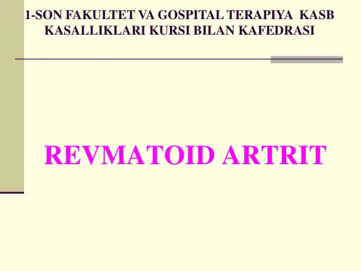REVMATOID ARTRITppt