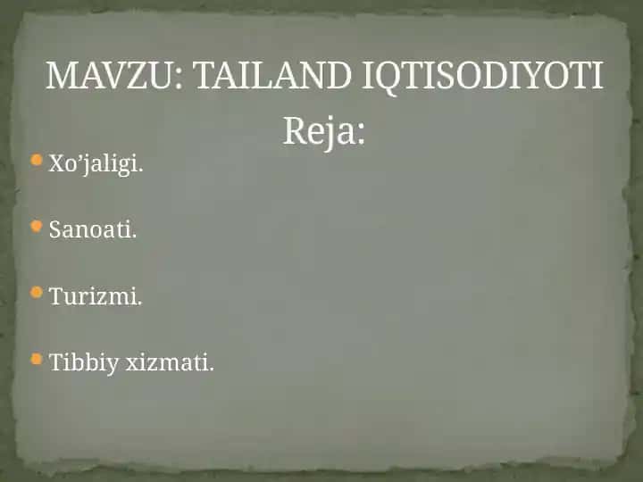 TAILAND IQTISODIYOTI
