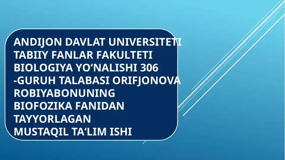 Mavzu: Ikkiqavatlilipidmembranalari, bir va ikki qavatli sun'iy membranalar