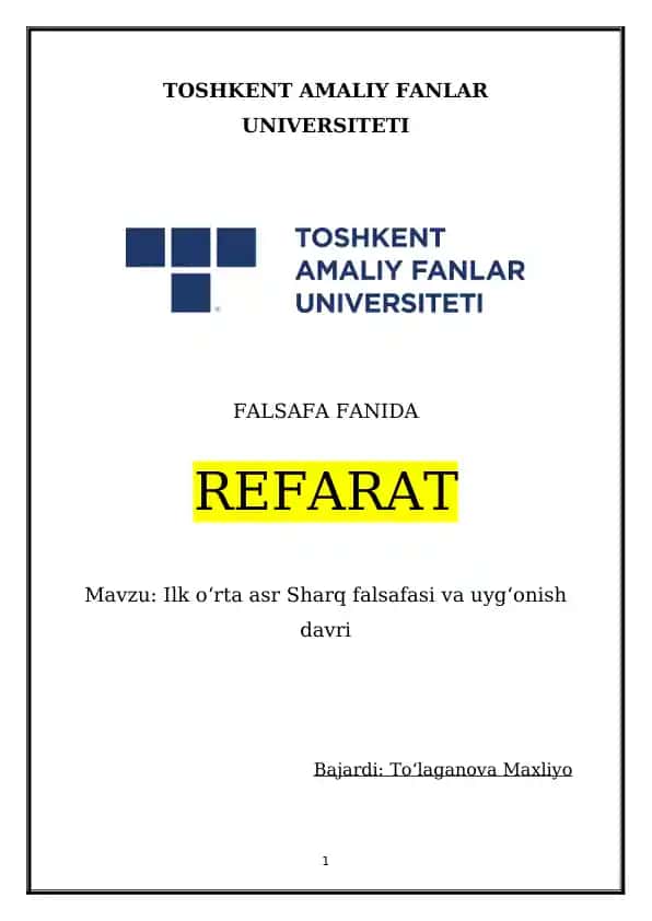 Ilk oʻrta asr Sharq falsafasi va uygʻonish davri