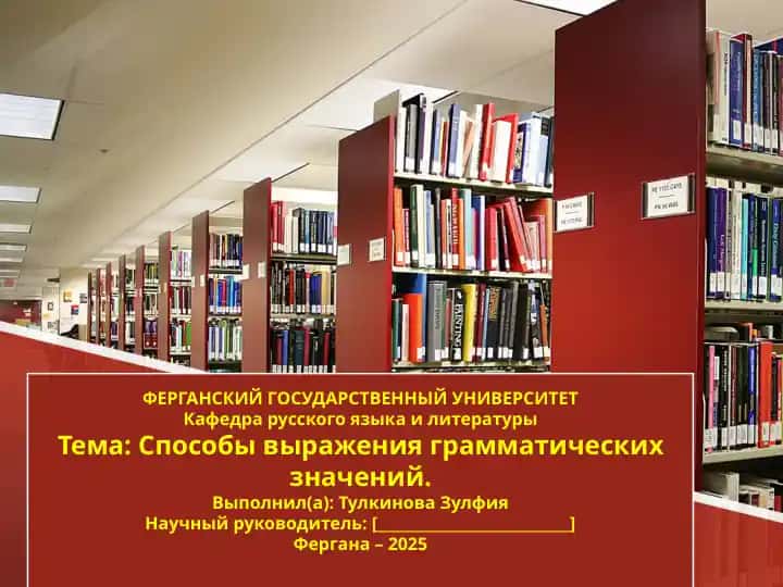 Способы выражения грамматических значений.