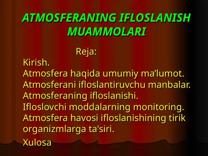 Atmosfera haqida umumiy ma’lumot