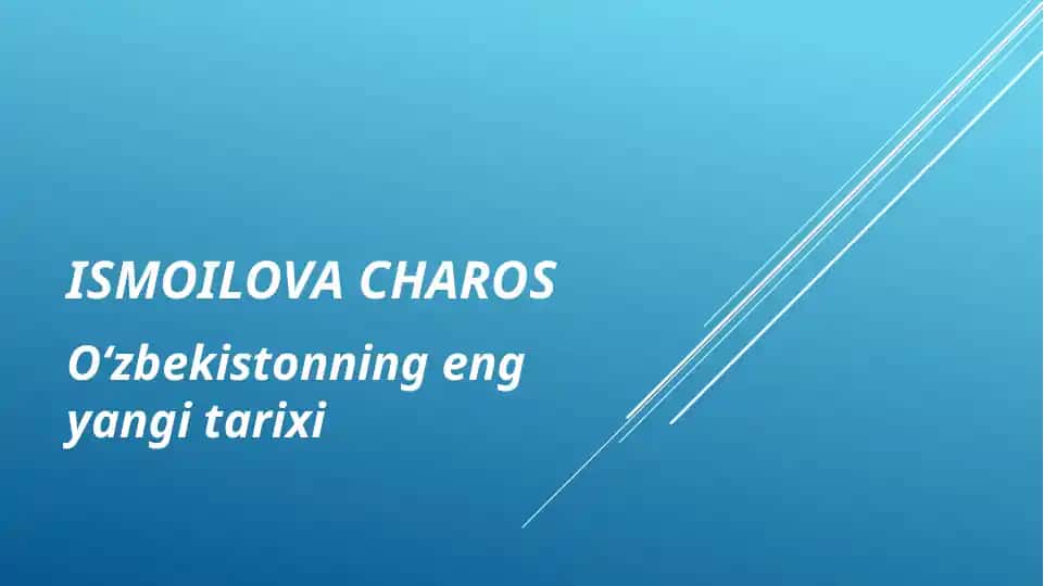 Oʻzbekistonning eng yangi tarixi