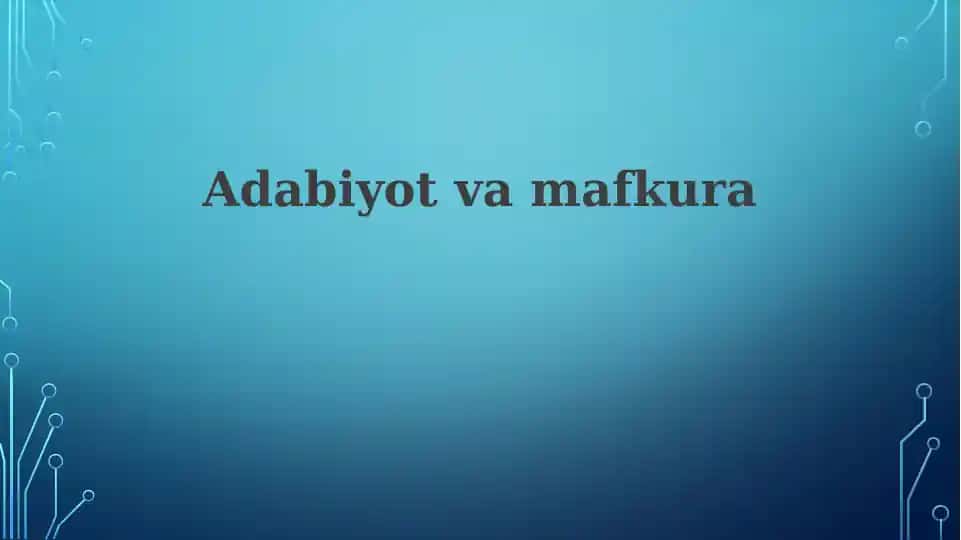 Adabiyot va mafkura