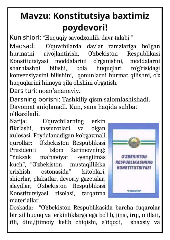 Konstitutsiya baxtimiz poydevori!