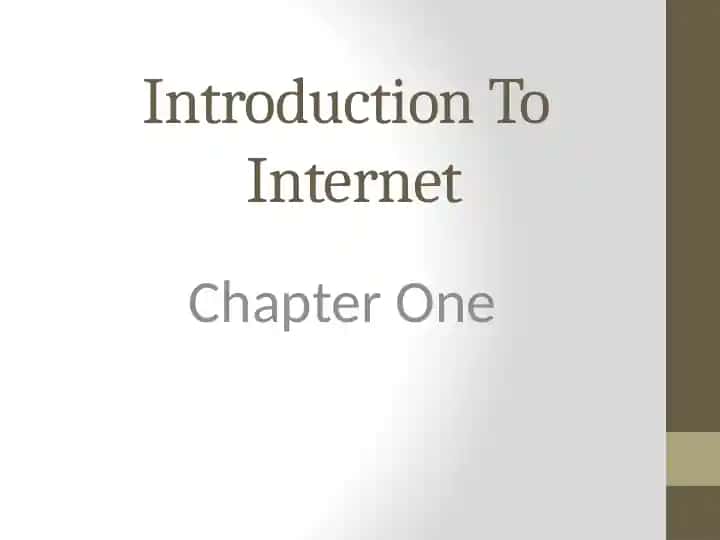 Introduction To Internet