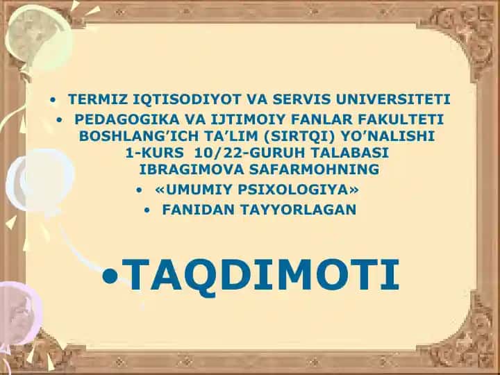 "UMUMIY PSIXOLOGIYA"