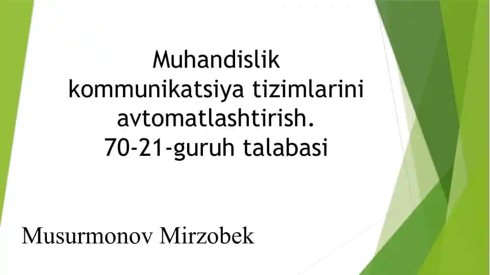 Issiqlik ta’minotining suvli ikki quvurli ochiq tizimi