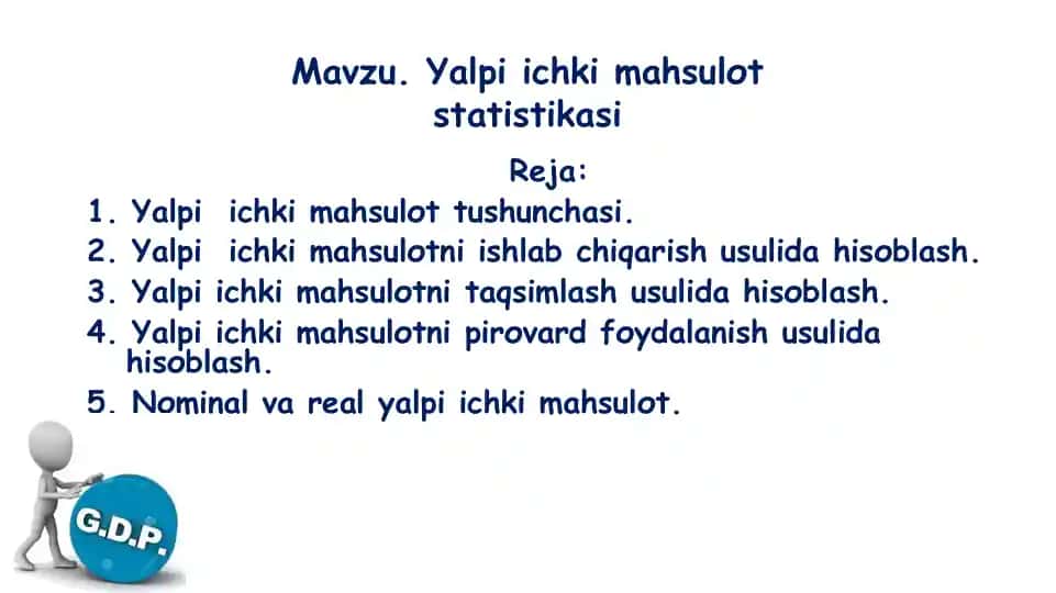 Yalpi ichki mahsulotlar tushunchasi