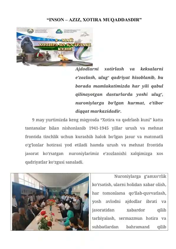 Nuroniylarga g‘amxo‘rlik ko‘rsatish