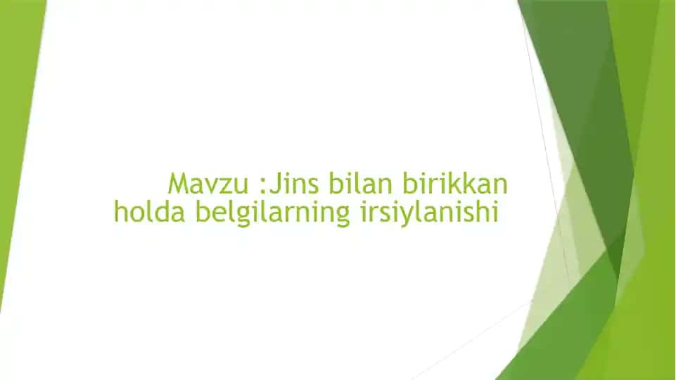 Jins bilan birikkan holda belgilarning irsiylanishi