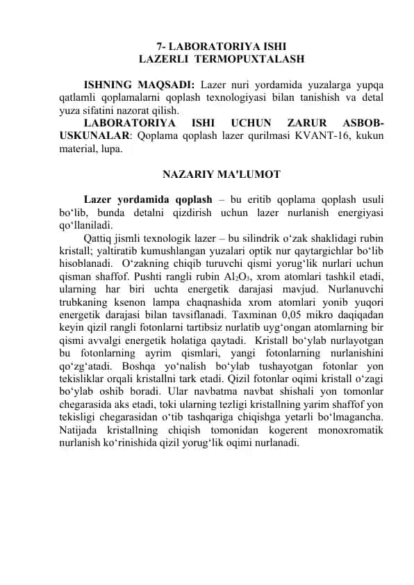 Lazerli Termopuxtalash