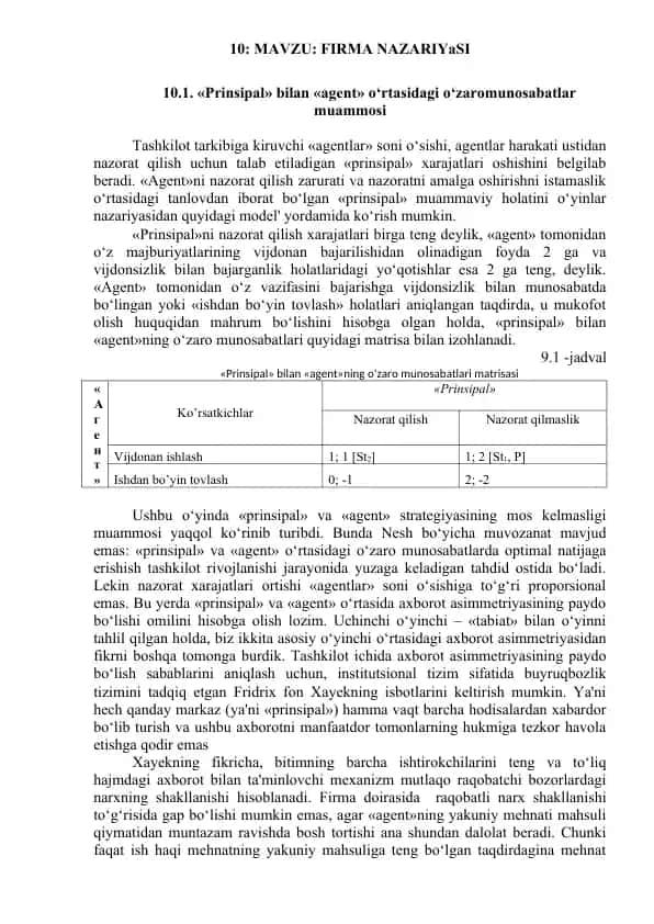 O‘zaromunosabatlar muammosi