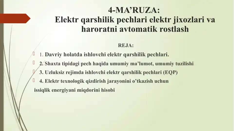 Elektr qarshilik pechlari