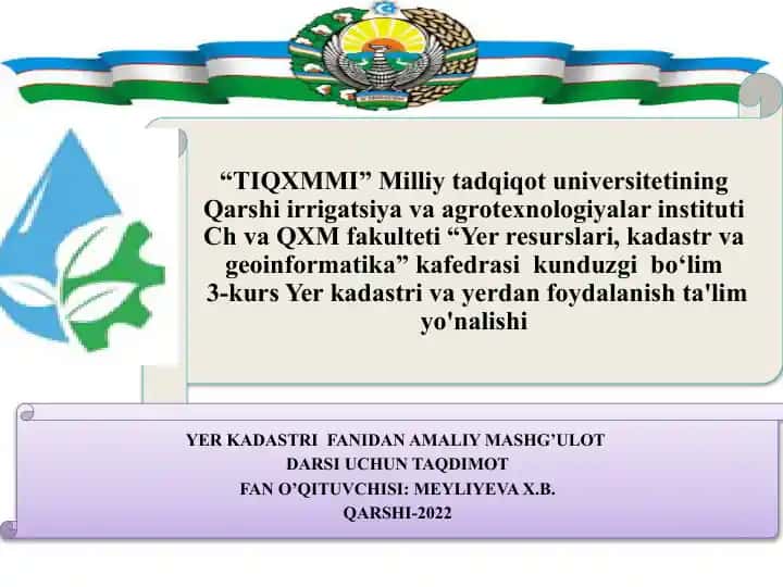 Davlat yer kadastrining nazariy asoslari