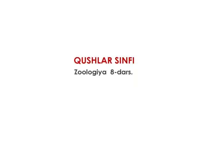 QUSHLAR SINFI