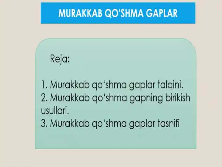 Murakkab Qo'shma Gaplar