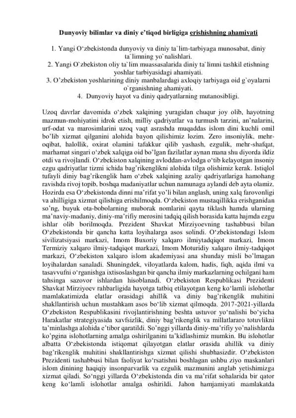 Diniy e’tiqod erkinligi