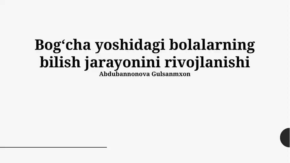 Maktabgacha yoshdagi bolalarning kognitiv rivojlanish bosqichlari